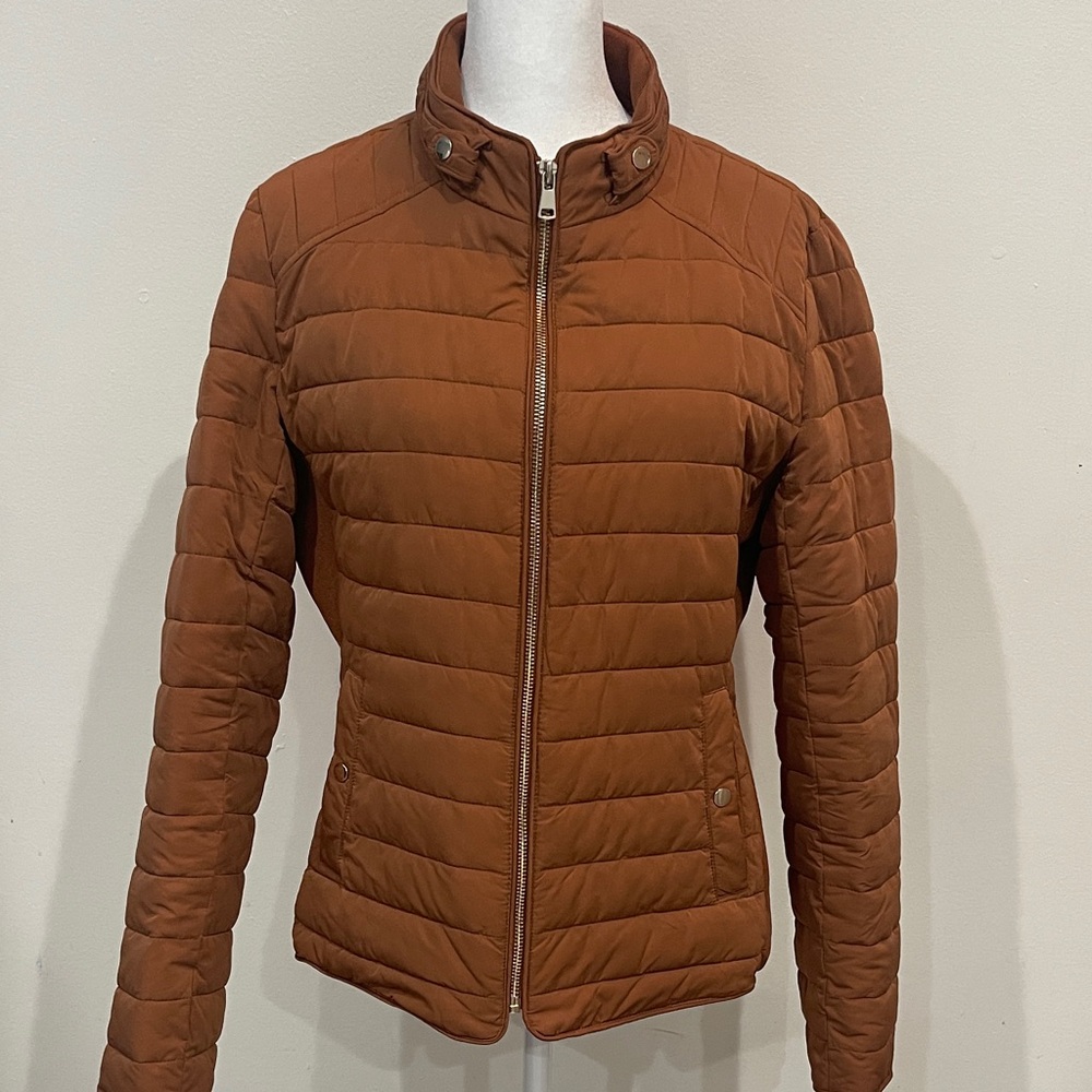 New York & Company Rust Puffer Jacket